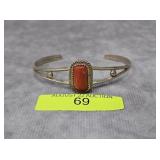 NATIVE AMERICAN CORAL CUFF BRACELET