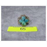 STERLING BARSE STERLING SILVER TURQUOISE RING, SZ-