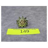 STERLING SILVER PERIDOT & CITRINE RING, SZ-6