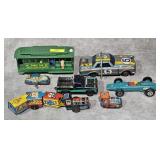 LOT OF ASST. VINTAGE WIND UP & OTHER TRAIN & CARS