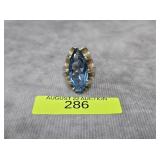 STERLING SILVER ~8CT TOPAZ RING, SZ-8