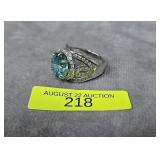 STERLING SILVER ~5CT TOPAZ RING, SZ-9.5