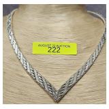 BOLD 16' STERLING SILVER V NECKLACE, 31 GRAMS