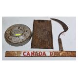 LOT W/ MODEL A PANEL, TOOL SIGNS & MORE