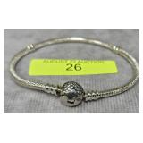 STERLING SILVER BEADED BANGLE BRACELET, 12.6 GRAMS