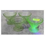 4- VASELINE GLASS 4' SHERBETS