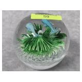 4' BLOWN GLASS DOLPHIN PAPERWEIGHT