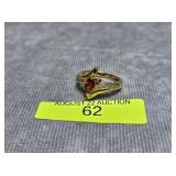 STERLING SILVER SPESSARTITE GARNET RING, SZ-7