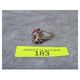 STERLING SILVER ~.75CT RUBY RING, SZ-7