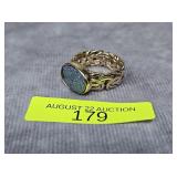 STERLING SILVER DRUSY QUARTZ RING, SZ-7