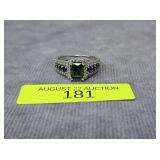 STERLING SILVER ~1CT LAB SAPPHIRE RING, SZ-7