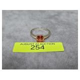STERLING SILVER ~1CT ORANGE TOPAZ RING, SZ-8
