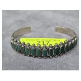 STERLING SILVER TURQUOISE CUFF BRACELET, 19 GRAMS