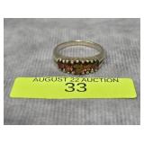 STERLING SILVER ~1.5CT GARNET RING, SZ-9
