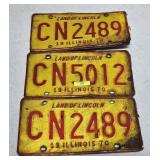 FOUR- 1970 ILLINOIS LICENSE PLATES