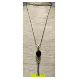 26' STERLING SILVER ONYX NECKLACE