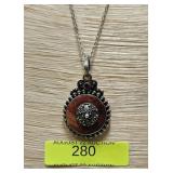 18' STERLING SILVER GOTHIC AGATE NECKLACE