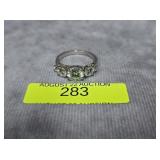 STERLING SILVER CZ ENGAGEMENT RING, SZ-8