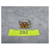 STERLING SILVER ~5CT MORGANITE RING, SZ-8