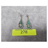 PAIR OF 1.5' STERLING SILVER TURQUOISE EARRINGS