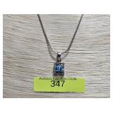 18' STERLING SILVER OPALITE PENDANT NECKLACE