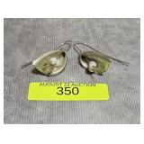 PAIR OF STERLING SILVER 2' CALA LILY EARRINGS