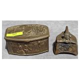 2- ANTIQUE W.B. MFG. BRASS JEWELRY CASKETS