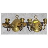 PAIR OF 7' SOLID BRASS WALL CANDLES