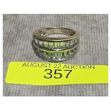STERLING SILVER ~2CT AQUAMARINE RING, SZ-7