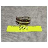 STERLING ~1.5CT SPESSARTITE GARNET RING, SZ-7