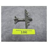STERLING SILVER MARCASITE AIRPLANE BROOCH