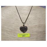 16' STERLING SILVER FILIGREE HEART NECKLACE