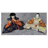 2- VINTAGE 5' JAPANESE HINA DOLLS