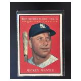 1961 TOPPS MICKEY MANTLE #475 1956 1957 MVP NEW YO