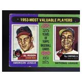 1975 TOPPS 1953 MVPS AL ROSEN ROY CAMPANELLA M #19