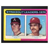 1975 1974 STRIKEOUT LEADERS NOLAN RYAN STEVE CARLT