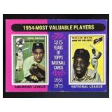 1975 TOPPS 1954 MVPS YOGI BERRA WILLIE MAYS M #192