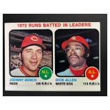 1973 1972 RUNS BATTED IN LEADERS JOHNNY BENCH DICK