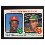 1973 1972 STOLEN LEADERS LOU BROCK BERT CAMPANERIS