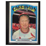 1972 TOPPS RED SCHOENDIENST #67 ST. LOUIS CARDINAL