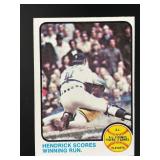 1973 TOPPS A.L. PLAYOFFS: HENDRICK SCORES WINNING
