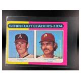 1975 TOPPS MINI 1974 STRIKEOUT LEADERS NOLAN RYAN