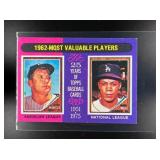 1975 TOPPS MINI 1962 MVPS MICKEY MANTLE MAURY WILL