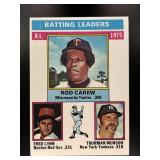 1976 1975 AL BATTING LEADERS ROD CAREW FRED LYNN T