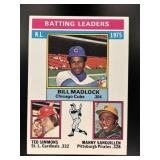 1976 1975 NL BATTING LEADERS BILL MADLOCK TED SIMM