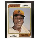 1974 TOPPS WILLIE MCCOVEY #250A SAN DIEGO PADRES