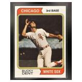 1974 TOPPS BUCKY DENT #582 RC ROOKIE CHICAGO WHITE