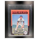 1975 TOPPS MINI ROBIN YOUNT #223 RC ROOKIE MILWAUK