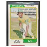 1974 TOPPS BASEBALL VIDA BLUE #290 OAKLAND ATHLETI