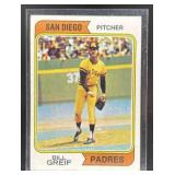 1974 TOPPS BASEBALL BILL GREIF #102A SAN DIEGO PAD